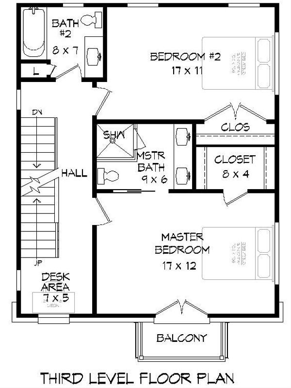 Architectural House Design - Contemporary Floor Plan - Upper Floor Plan #932-213