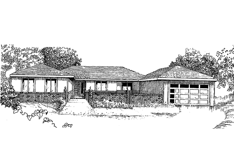 Home Plan - Exterior - Front Elevation 3 for Adobe / Southwestern House Plan #60-862 - 2 bed, 2 bath