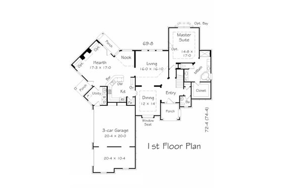 Floor Plan - Main Floor House Plan #329-377 - 4 bed, 2.5 bath