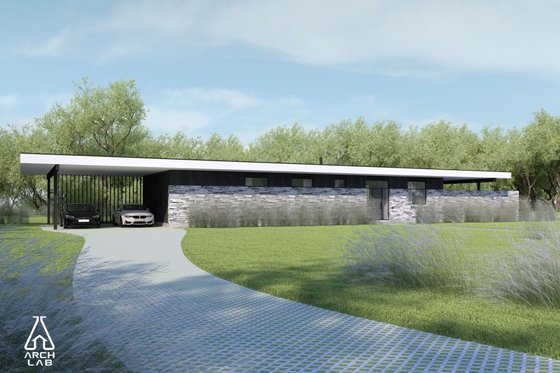 Exterior - Other Elevation 3 for Modern House Plan #552-7 - 3 bed, 2 bath