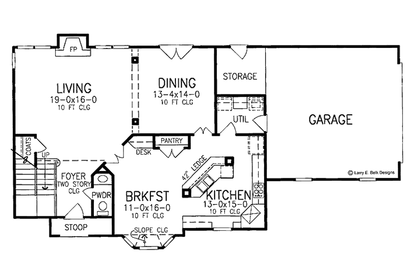 Home Plan - Floor Plan - Main Floor for European House Plan #952-242 - 4 bed, 2.5 bath
