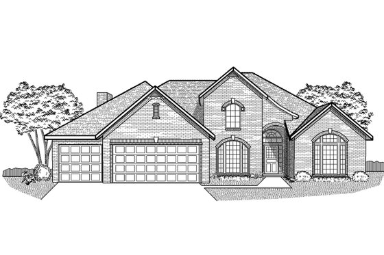 Exterior - Front Elevation for Traditional House Plan #65-348 - 4 bed, 3 bath