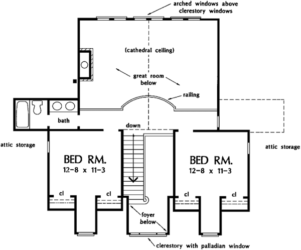 Country Floor Plan - Upper Floor Plan #929-165