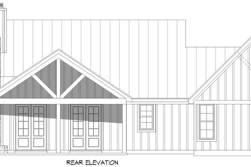 Home Plan - Exterior - Rear Elevation for Farmhouse House Plan #932-1201 - 3 bed, 2.5 bath