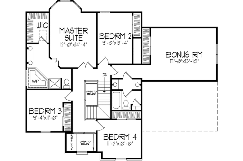 Home Plan - Floor Plan - Upper Floor for Prairie House Plan #320-1415 - 4 bed, 2 bath