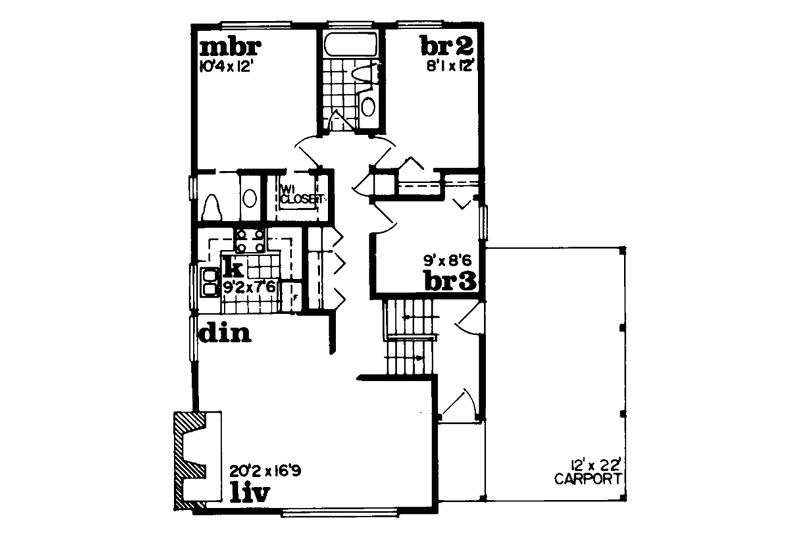 Dream House Plan - Floor Plan - Main Floor for Contemporary House Plan #47-673 - 3 bed, 1.5 bath