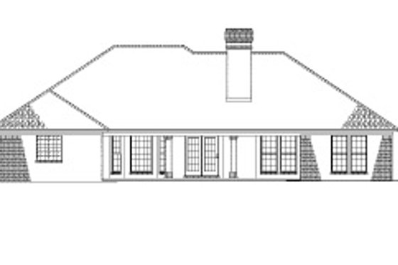 Exterior - Rear Elevation for Ranch House Plan #17-2624 - 4 bed, 2.5 bath