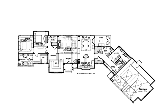 Floor Plan - Main Floor for Craftsman House Plan #928-227 - 4 bed, 3.5 bath