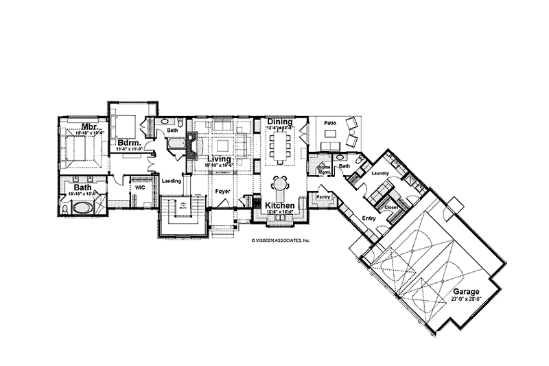 Architectural House Design - Floor Plan - Main Floor for Craftsman House Plan #928-227 - 4 bed, 3.5 bath