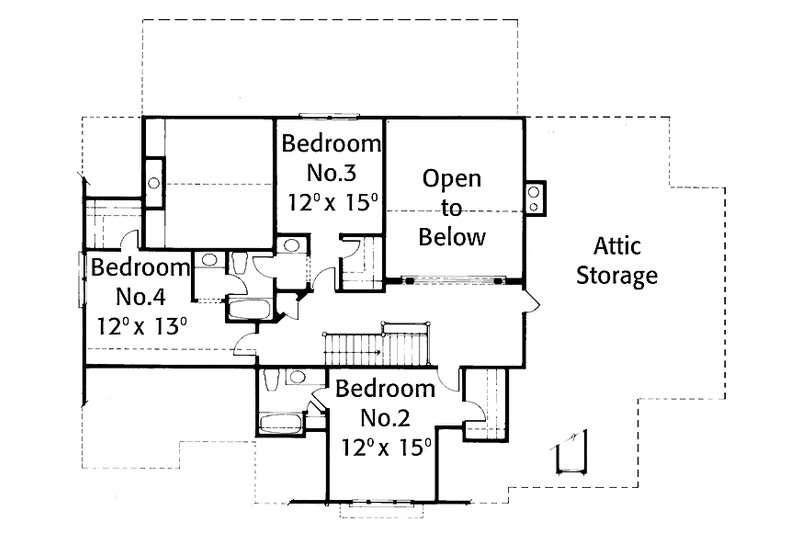 Home Plan - Floor Plan - Upper Floor for Country House Plan #429-335 - 4 bed, 3.5 bath