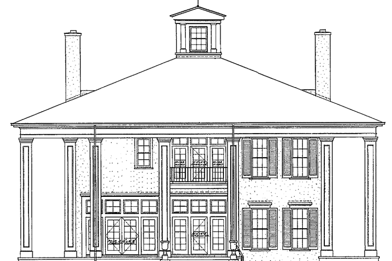 Architectural House Design - Exterior - Rear Elevation for Southern House Plan #72-981 - 4 bed, 3.5 bath