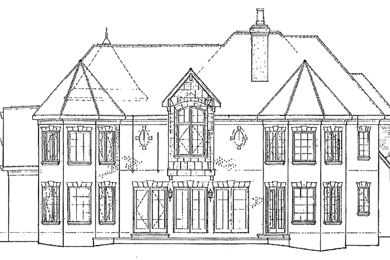 House Blueprint - Exterior - Rear Elevation for Country House Plan #453-234 - 4 bed, 3.5 bath