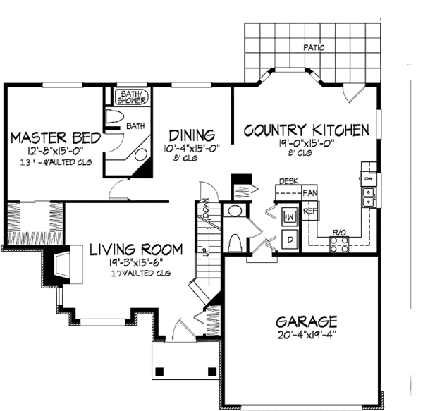 Architectural House Design - Traditional Floor Plan - Main Floor Plan #320-945