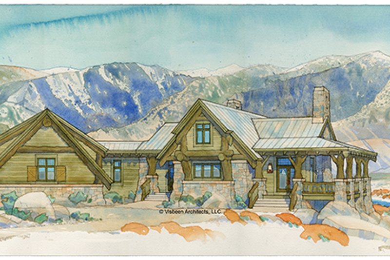 Home Plan - Exterior - Front Elevation 3 for Adobe / Southwestern House Plan #928-182 - 4 bed, 3.5 bath