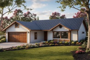 Ranch Exterior - Front Elevation Plan #124-286
