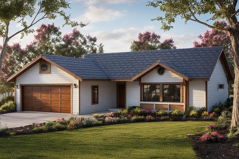 House Blueprint - Ranch Exterior - Front Elevation Plan #124-286