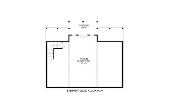 Floor Plan - Lower Floor for Country House Plan #932-55 - 2 bed, 2 bath
