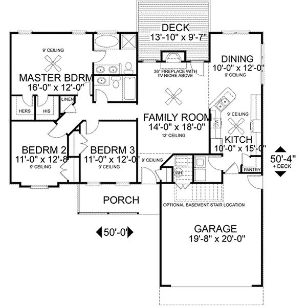 Architectural House Design - Traditional Floor Plan - Main Floor Plan #56-115