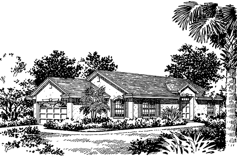 Architectural House Design - Mediterranean Exterior - Front Elevation Plan #417-689
