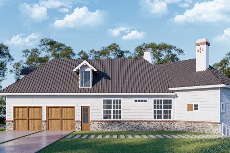 House Blueprint - Exterior - Rear Elevation for Craftsman House Plan #54-304 - 3 bed, 2 bath