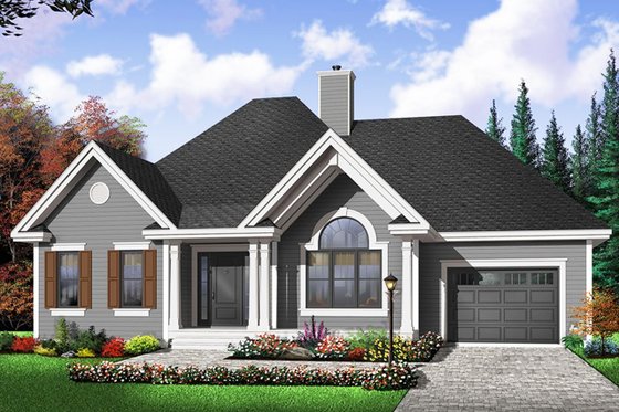 Exterior - Front Elevation 3 for Cottage House Plan #23-2209 - 2 bed, 1 bath
