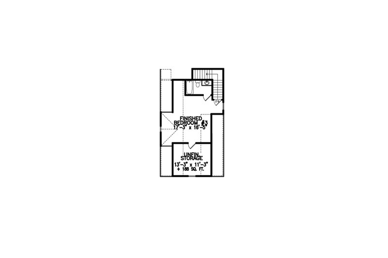 Dream House Plan - Floor Plan - Upper Floor for Farmhouse House Plan #54-507 - 3 bed, 3 bath