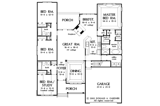 Floor Plan - Main Floor for Country House Plan #929-658 - 4 bed, 3 bath