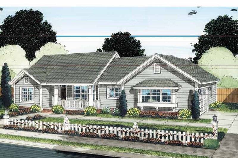 Home Plan - Exterior - Front Elevation 3 for Traditional House Plan #513-2129 - 3 bed, 2 bath