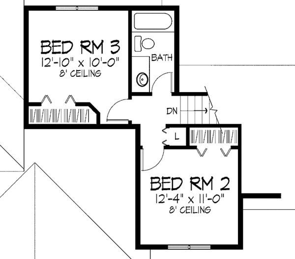 Architectural House Design - Tudor Floor Plan - Upper Floor Plan #51-812