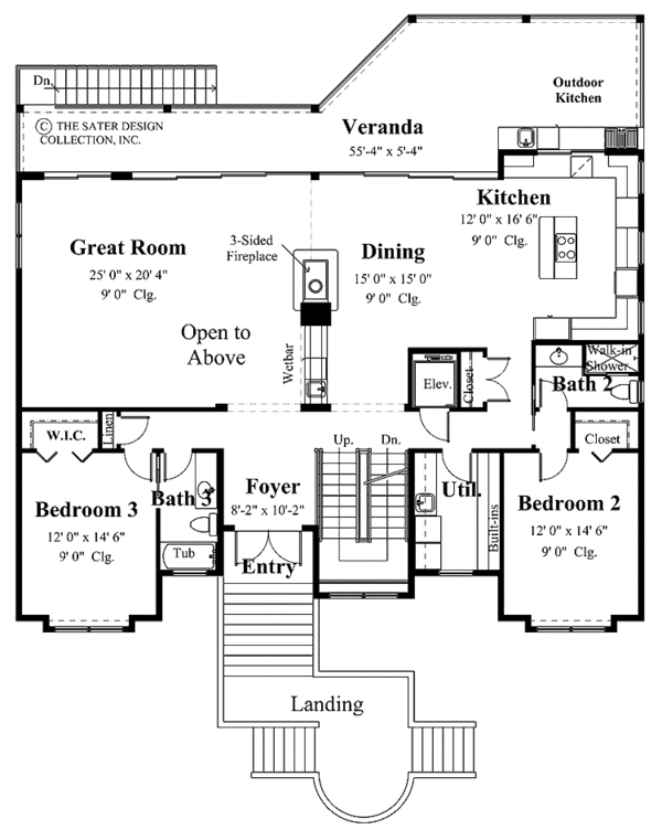Architectural House Design - Mediterranean Floor Plan - Main Floor Plan #930-125