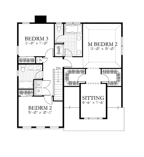 House Plan Design - Traditional Floor Plan - Upper Floor Plan #1029-59