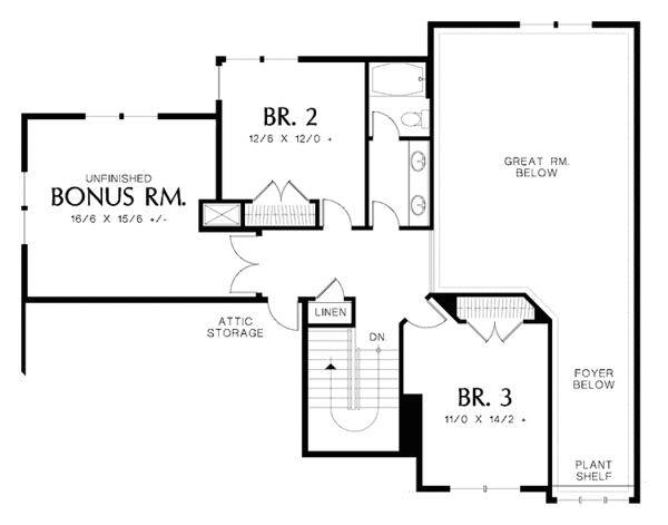 Architectural House Design - Country Floor Plan - Upper Floor Plan #48-811
