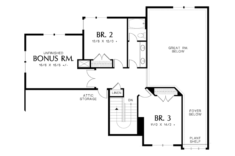 Home Plan - Floor Plan - Upper Floor for Country House Plan #48-811 - 3 bed, 2.5 bath