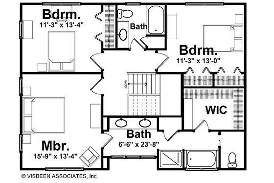 Floor Plan - Upper Floor for Country House Plan #928-158 - 3 bed, 2.5 bath