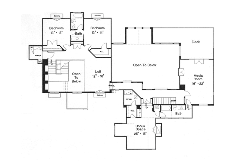 Dream House Plan - Floor Plan - Upper Floor for Mediterranean House Plan #417-796 - 4 bed, 4 bath