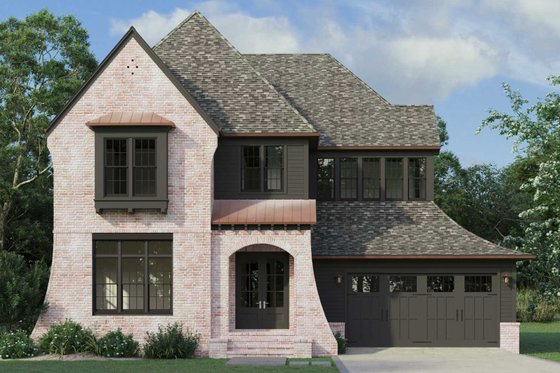 Exterior - Front Elevation 4 for Traditional House Plan #461-95 - 4 bed, 4 bath