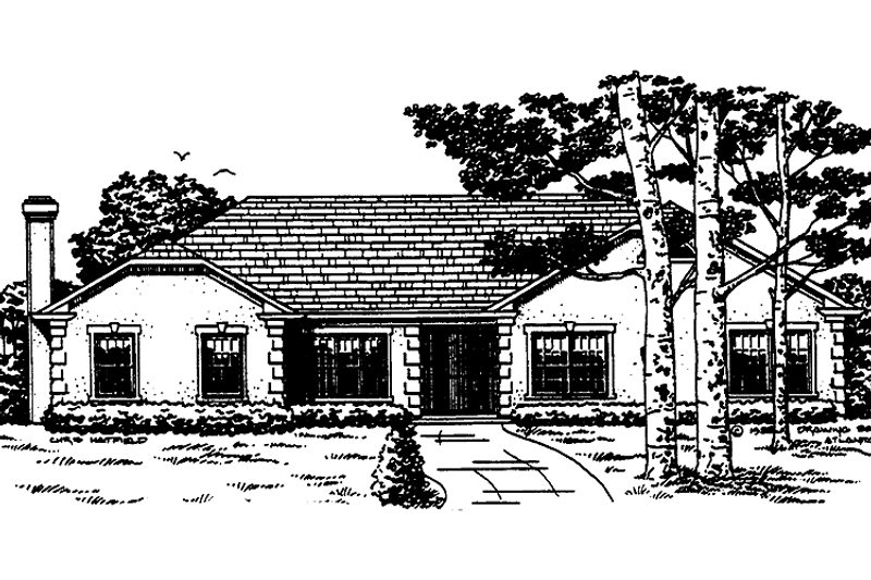 House Design - Exterior - Front Elevation 3 for Mediterranean House Plan #30-270 - 4 bed, 2.5 bath