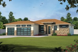 Contemporary Exterior - Front Elevation Plan #20-2524
