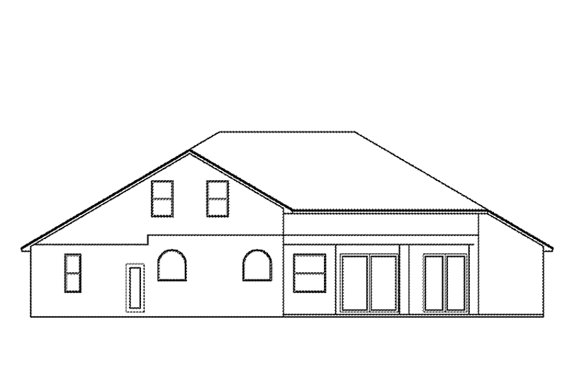 Home Plan - Exterior - Rear Elevation for Mediterranean House Plan #999-130 - 4 bed, 3 bath