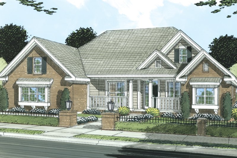 House Blueprint - Traditional Exterior - Front Elevation Plan #513-2045