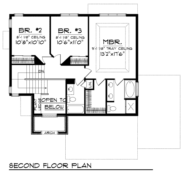 House Plan Design - European Floor Plan - Upper Floor Plan #70-974