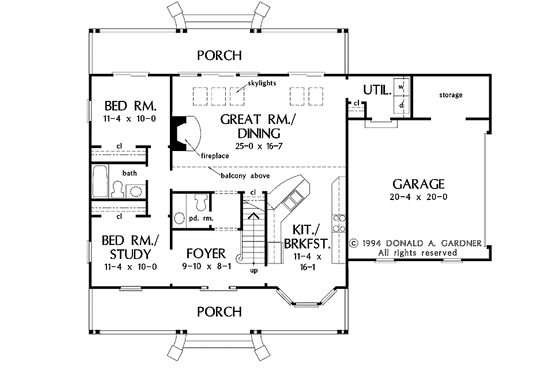 Floor Plan - Main Floor for Country House Plan #929-217 - 3 bed, 2.5 bath