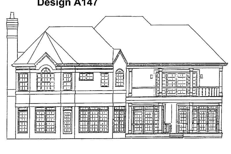 Home Plan - Exterior - Rear Elevation for Mediterranean House Plan #453-127 - 4 bed, 3.5 bath