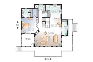 Floor Plan - Main Floor for European House Plan #23-2627 - 4 bed, 3 bath