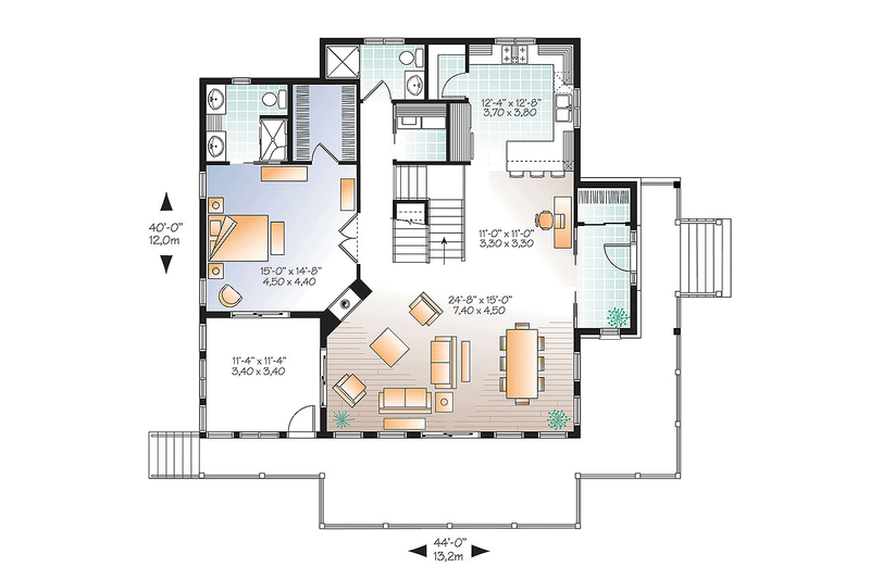 Dream House Plan - Floor Plan - Main Floor for European House Plan #23-2627 - 4 bed, 3 bath