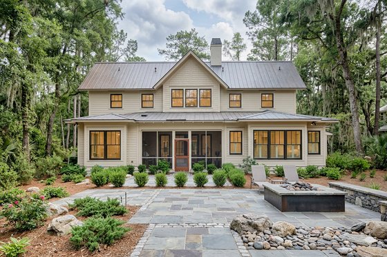 Exterior - Rear Elevation for Country House Plan #928-13 - 3 bed, 3.5 bath