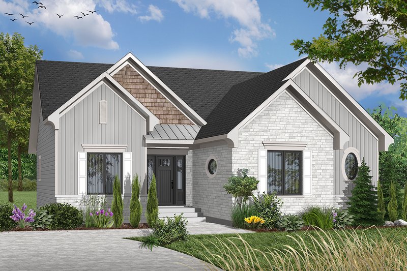 Dream House Plan - Exterior - Front Elevation 4 for Cottage House Plan #23-634 - 3 bed, 1 bath