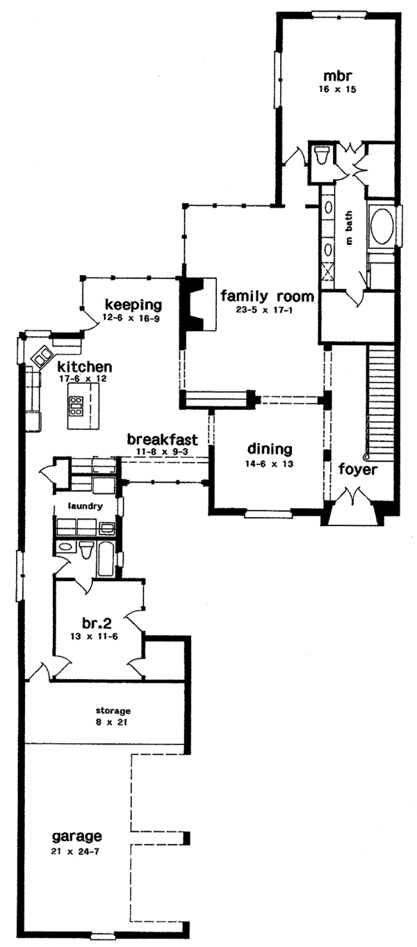 House Plan Design - European Floor Plan - Main Floor Plan #301-136
