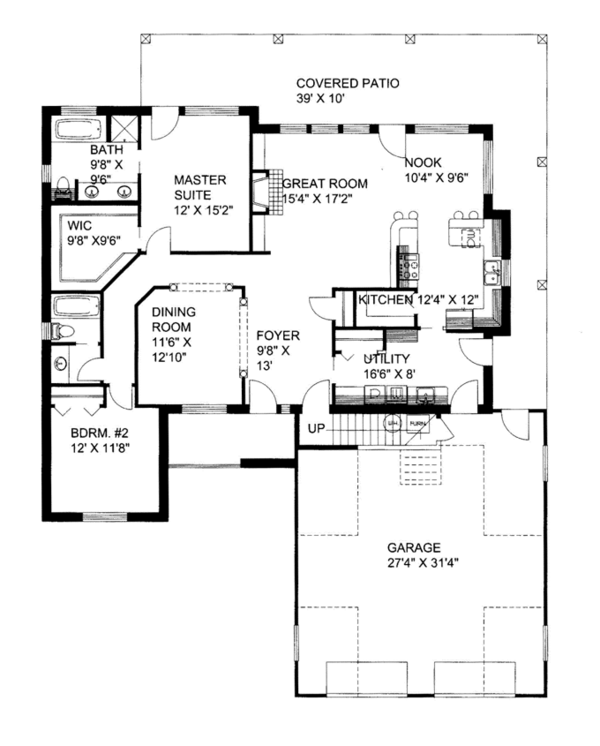 Home Plan - Ranch Floor Plan - Main Floor Plan #117-854