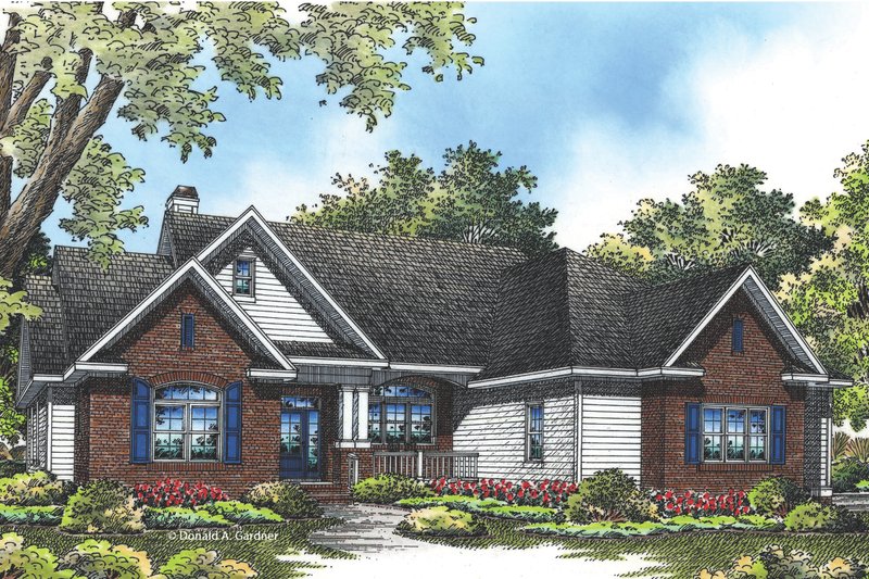 Architectural House Design - Exterior - Front Elevation 3 for Traditional House Plan #929-963 - 4 bed, 3 bath